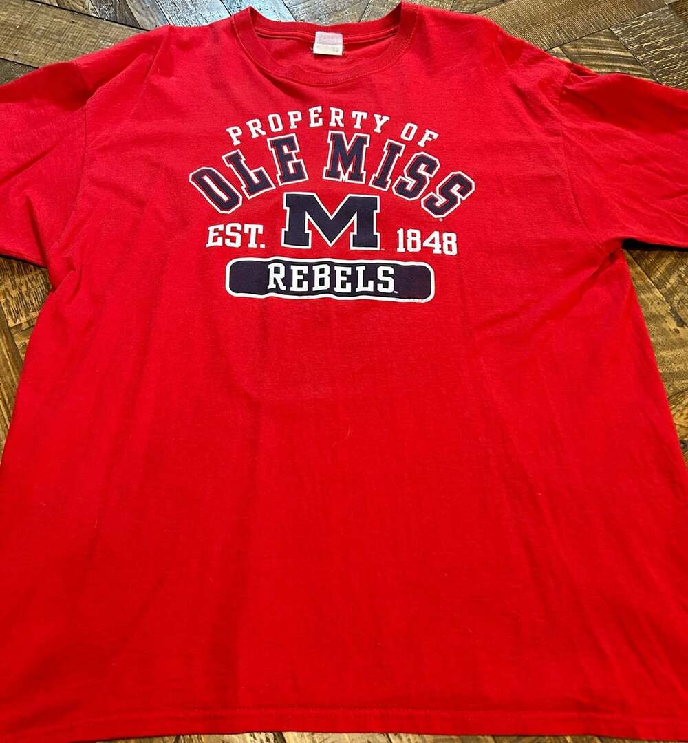 Ole Miss Rebels Red Short Sleeve Graphic T-Shirt Property Of Est 1848